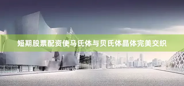 短期股票配资使马氏体与贝氏体晶体完美交织
