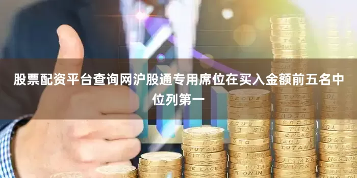 股票配资平台查询网沪股通专用席位在买入金额前五名中位列第一