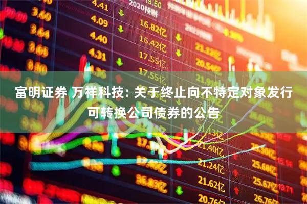 富明证券 万祥科技: 关于终止向不特定对象发行可转换公司债券的公告
